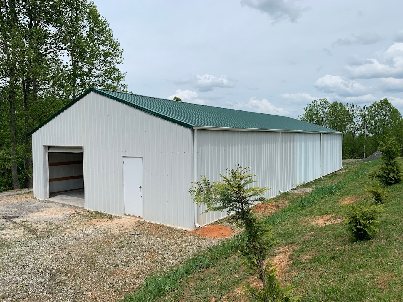 Steel building being erected